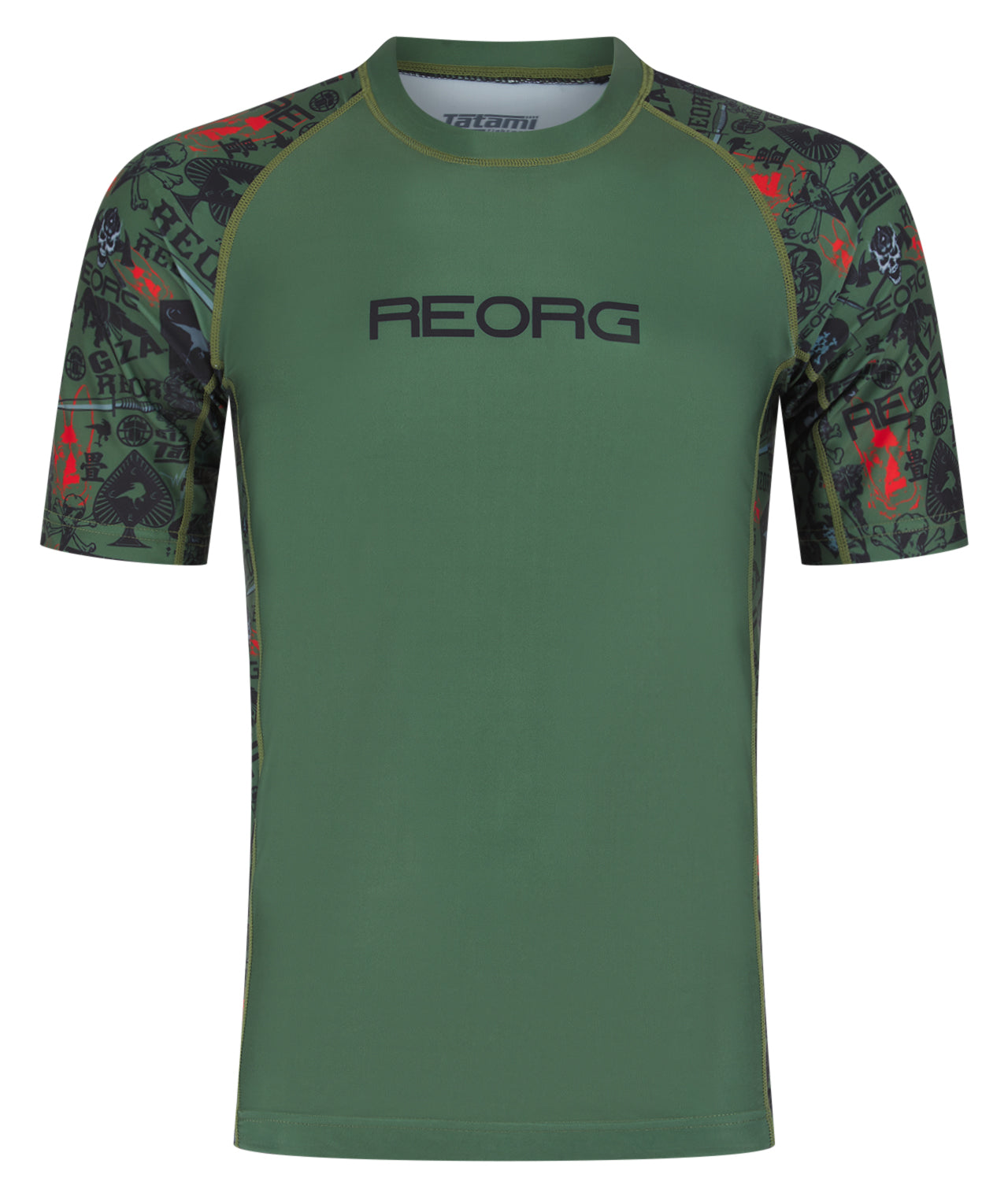 Reorg Collage Rash Guard Khaki Tatami Fightwear Ltd